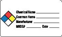 8E984 Hazard Chemical Label, Roll, PK 250