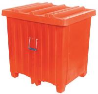 8EAJ8 Ribbed Container, 23cu.ft., 600lb., Orange