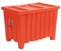 8EC22 Ribbed Container, 14cu.ft., 400lb., Orange