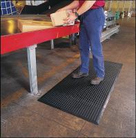 8ECU2 Anti-Fatigue Mat, Rubber, Black, 24 In