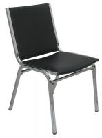 8EEW2 Stack Chair, Vinyl, Black