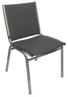 8EG11 Stack Chair, Arms, Vinyl, Gray