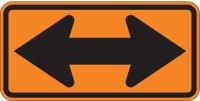 8EHX5 Traffic Sign, 24 x 48In, BK/ORN, SYM