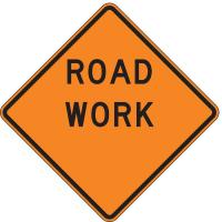 8EJG5 Road Sign, Road Work, 30 x 30In