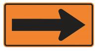 8EJT6 Traffic Sign, 24 x 48In, BK/ORN, SYM