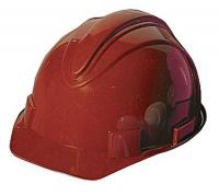 8EUK6 Hard Hat, FrtBrim, Slotted, 4Rtcht, Red