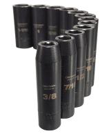 8EYX4 Impact Socket Set, Laser Etched, 1/2 In