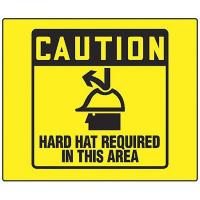 8EZR9 Caution Sign, 6 x 8-1/2In, BK/YEL, PS, ENG