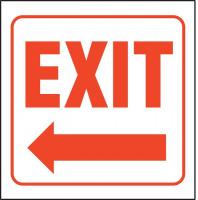 13R199 Exit Sign, 7 x 7In, R/WHT, Exit, ENG