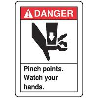 9F612 Danger Sign, 10 x 7In, R and BK/WHT, ENG