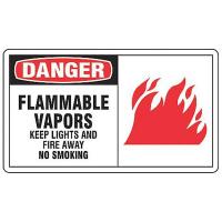 9RDC1 Sign, 7x10 In, Danger Flammable Vapors