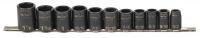 8F856 Impact Socket Set, 11Pc, 1/2 In Drive