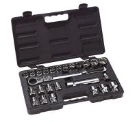 8F858 Socket Set, 25 Piece, 1/2 In Drive