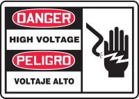 8VKC4 Danger Sign, 7 x 10In, R and BK/WHT, HV