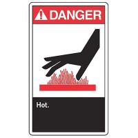 9A778 Danger Sign, 14 x 10In, R and BK/WHT, PLSTC