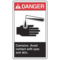 8ZCG4 Danger Sign, 10 x 7In, R and BK/WHT, ENG