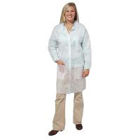 9TCW8 Disp. Lab Coat, XL, Polypropylene, Wht, PK30