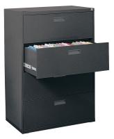 8FEJ5 Lateral File Cabinet, 4 Drawers, Black