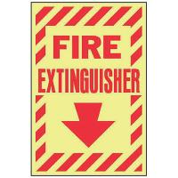 8FVE4 Fire Extinguisher Sign, 10 x 7In, R/YEL