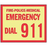 8FXH7 Emergency Sign, 7 x 10In, R/YEL, ENG, Text