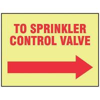 8FW20 Fire Sprinkler Control Valve Sign, R/YEL