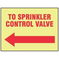 8FW21 Fire Sprinkler Control Valve Sign, R/YEL