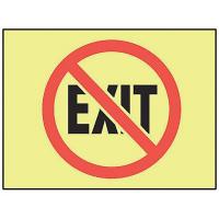 8FW22 Exit Sign, 7 x 10In, R/Glow, PLSTC, Exit, ENG