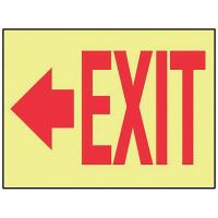9J746 Exit Sign, 7 x 10In, R/YEL, Self-ADH, Exit