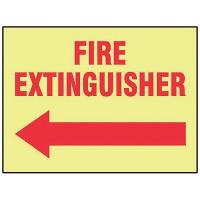 9UJL1 Fire Extinguisher Sign, 10 x 14In, R/YEL