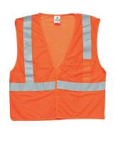 8FY64 High Visibility Vest, Class 2, L, Orange