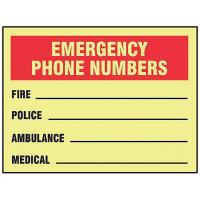 9EH35 Emergency Sign, 14 x 10In, BK and R/YEL