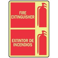 8FZG5 Fire Extinguisher Sign, 10 x 7In, R/YEL