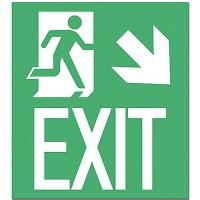 8GCE8 Exit Sign, 10 x 9In, Glow/GRN, Exit, ENG