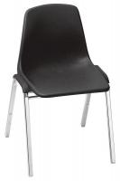 8GHJ1 Stacking Chair, Black, HDPE, 17 In.