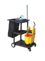 8GM29 Janitor Cart, Black, 48 In.H, 24 In.D