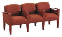9FLU0 3 Seat Sofa, Medium Finish, Auburn