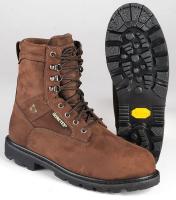 9JVT7 Work Boots, Stl, Mn, 8W, Brown, 1PR