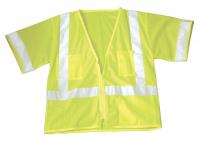 9UUX7 High Visibility Vest, Class 3, 5XL, Lime