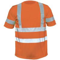 8M591 Short Sleeve T-Shirt, Orange, 100% PET, L