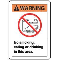 9ENA9 Warning No Smoking Sign, 14 x 10In, ENG