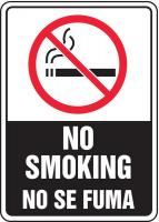 8MTV2 No Smoking Sign, 10 x 7In, R and BK/WHT