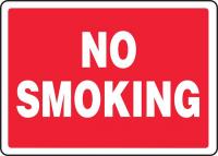 8EVC9 No Smoking Sign, 10 x 14In, WHT/R, ENG, Text