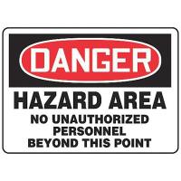 8MVA2 Danger Sign, 10 x 14In, R and BK/WHT, ENG