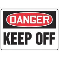 9CN21 Danger Sign, 10 x 14In, R and BK/WHT, PLSTC