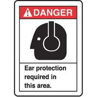 8XUP0 Danger Sign, 10 x 7In, R and BK/WHT, AL, ENG