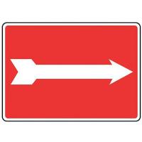 8MWJ4 Safety Sign, Self Adh., 10x14 In, (Arrow)