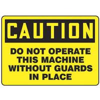 8ZC81 Caution Sign, 10 x 14In, BK/YEL, AL, ENG