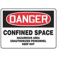 8WCY2 Danger Sign, 10 x 14In, R and BK/WHT, PLSTC