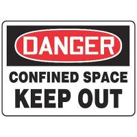 8N304 Danger Sign, 10 x 14In, R and BK/WHT, ENG