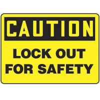 9PVU9 Caution Sign, 10 x 14In, BK/YEL, Self-ADH